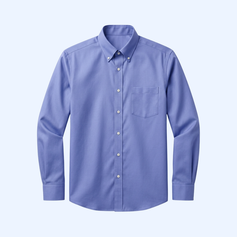 Camisa azul de manga larga